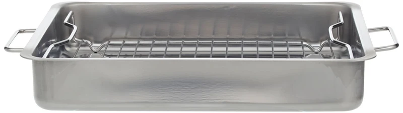 IKEA Koncis Ofenform mit Rost, Edelstahl, Silber, 40 x 32 x 7 cm