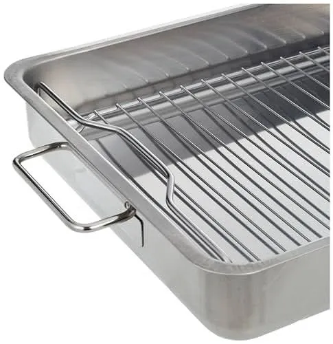 IKEA Koncis Ofenform mit Rost, Edelstahl, Silber, 40 x 32 x 7 cm