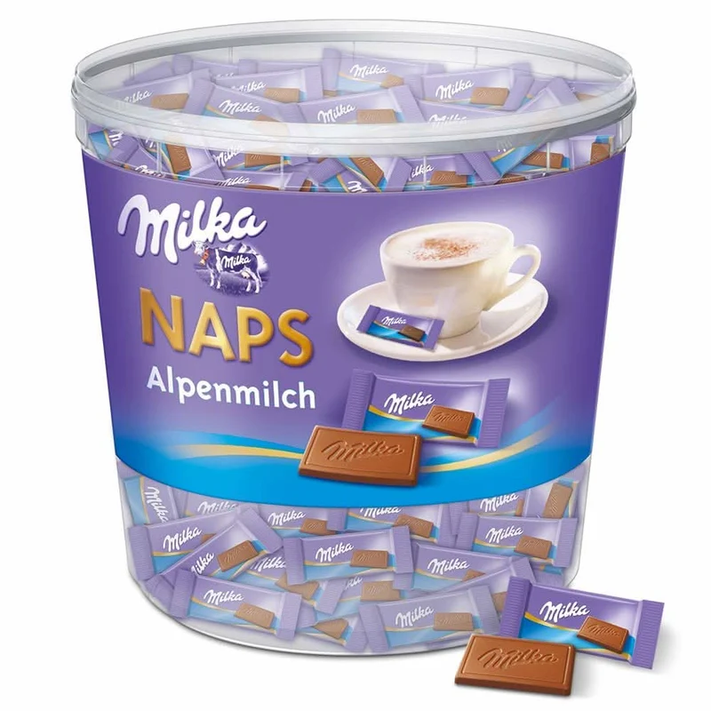 Milka Naps Alpenmilch, Mini-Schokoladentäfelchen 1kg
