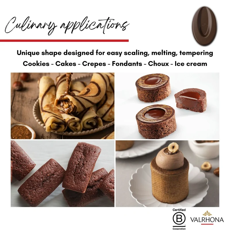 VALRHONA - Sack 1 kg Caraďbe 66% - Dunkle Schokolade - Sack Bohnen - 1kg