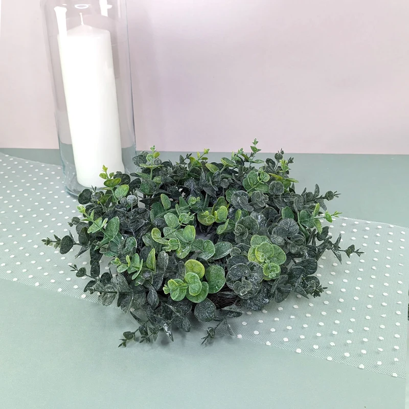 Künstlicher Eukalyptuskranz | Hochwertige Kunstpflanze als Dekoration | 35 cm