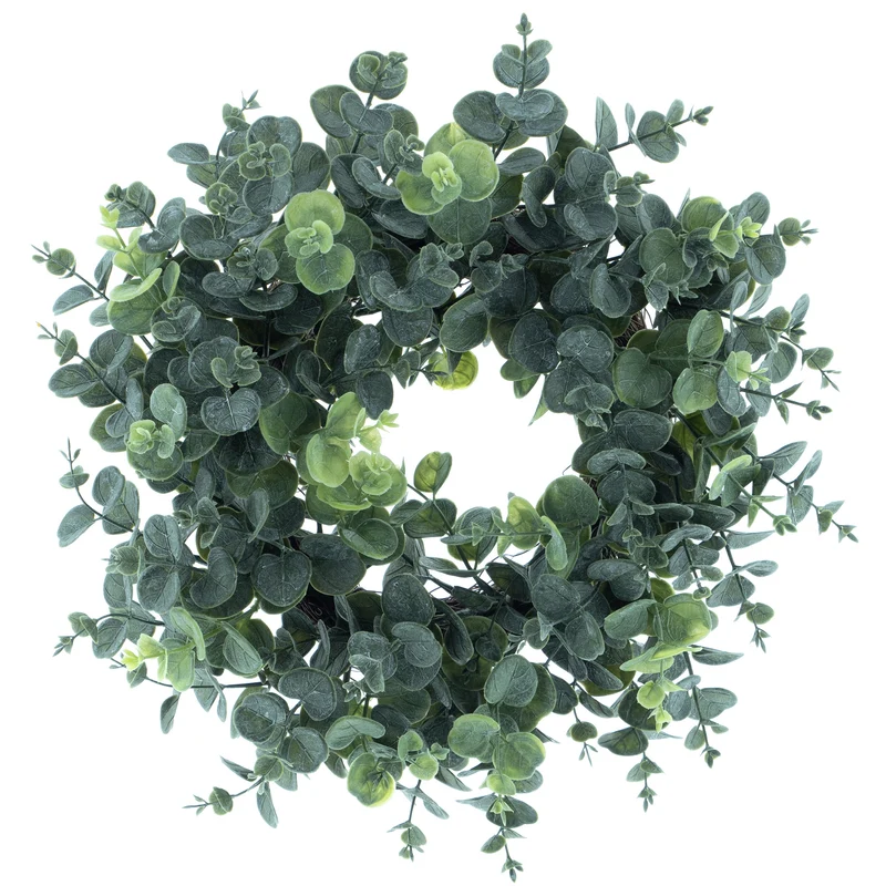 Künstlicher Eukalyptuskranz | Hochwertige Kunstpflanze als Dekoration | 35 cm
