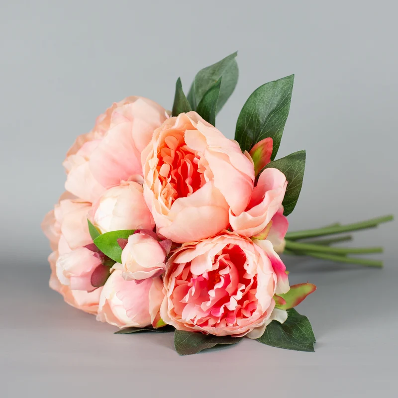 Pfingstrosen Seidenblumen | Hochwertiger Strauß Kunstblumen | 34 cm