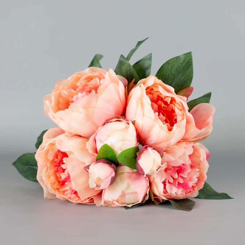 Pfingstrosen Seidenblumen | Hochwertiger Strauß Kunstblumen | 34 cm
