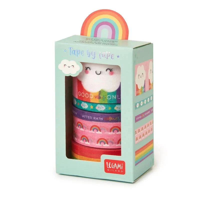 5 Papier-Klebebänder im Set Regenbogen - Tape by Tape