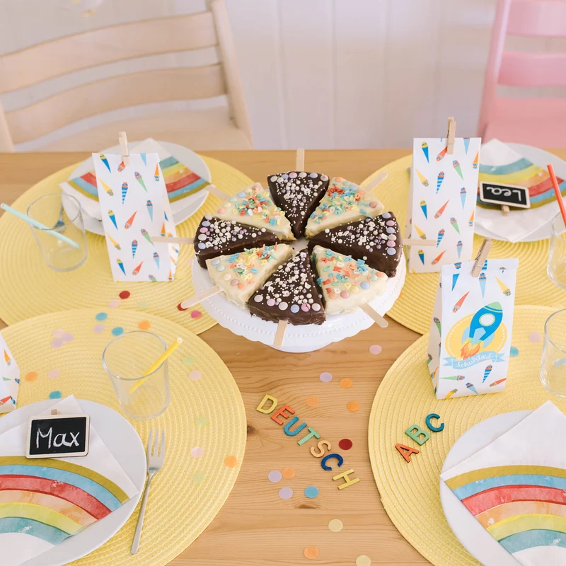 DIY Set Bedruckte Tüten zur Einschulung