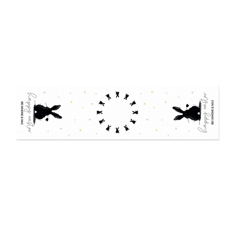 Happy Easter - Tischläufer mit Hase und Wunschtext in 2 Größen verfügbar