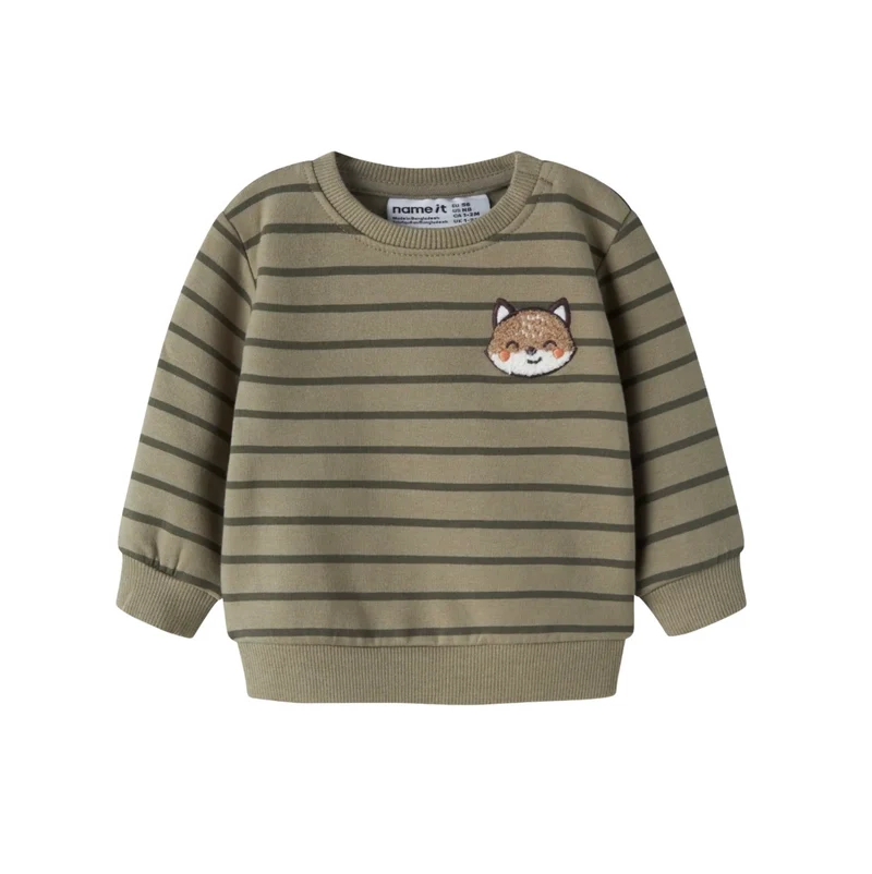 name it Baby Sweatshirt Fuchs (nbmnaddel) grün