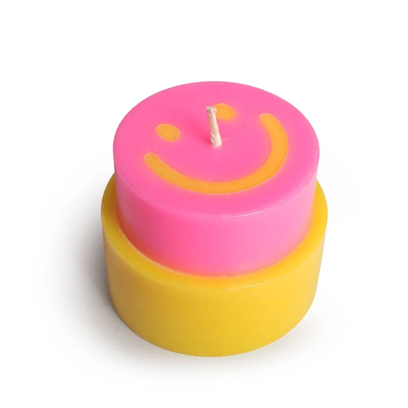 not the girl HAPPY CANDLE Large neonpink / gelb