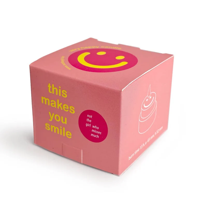 not the girl HAPPY CANDLE Large neonpink / gelb