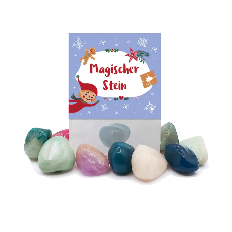 8er Set Glückssteine Weihnachten (Elf)