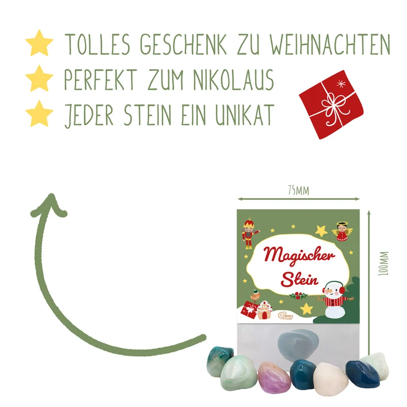 Wichtelstein - Glücksstein Weihnachten (Grün)