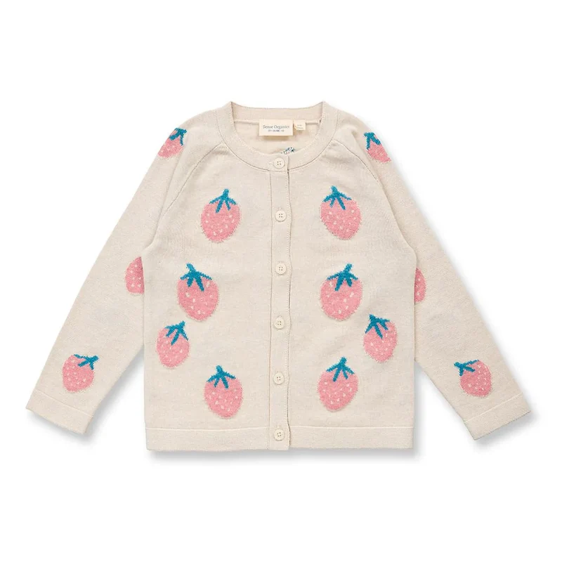 Sense Organics Strickjacke ELSA mit Erdbeeren