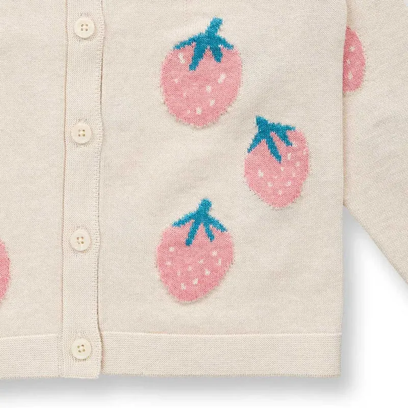 Sense Organics Strickjacke ELSA mit Erdbeeren