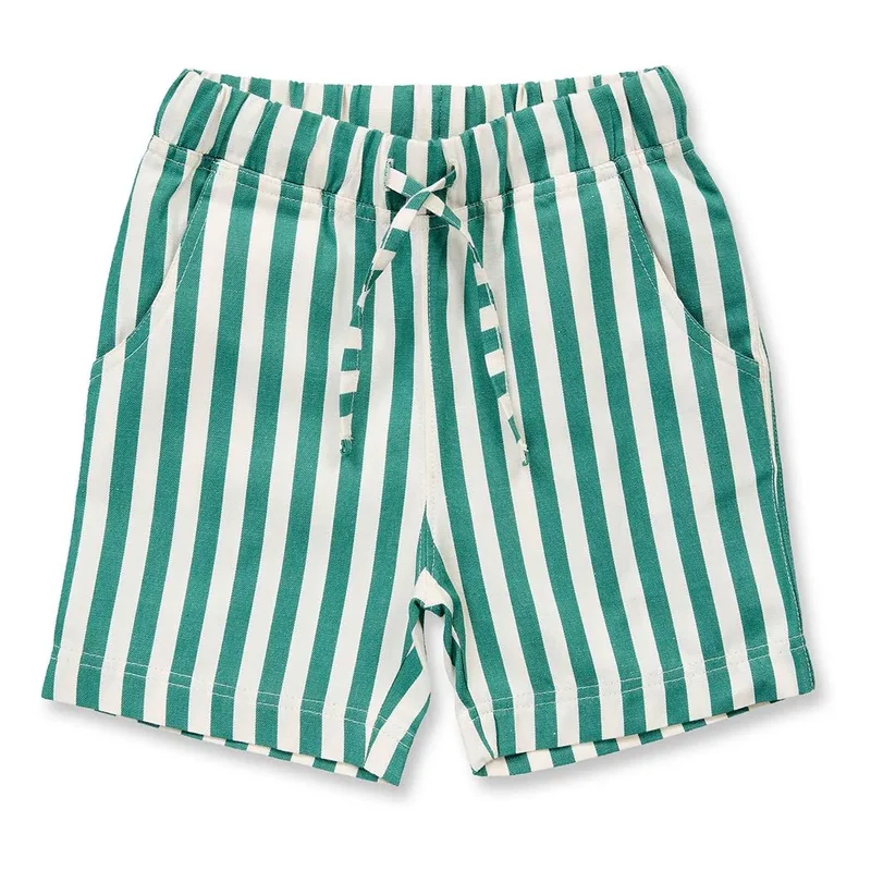 Sense Organics Shorts grün-weiß gestreift