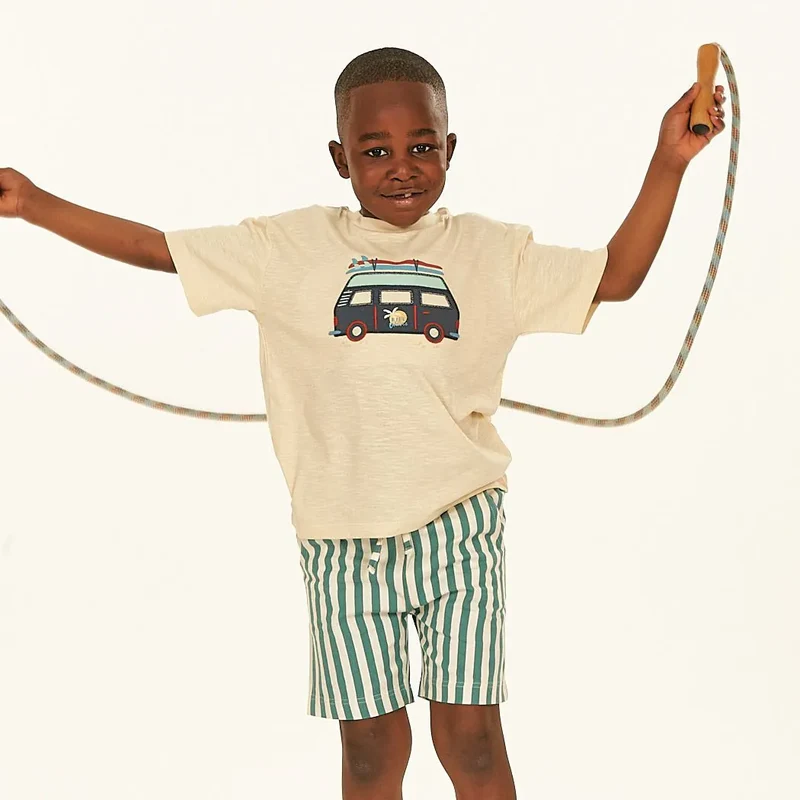 Sense Organics Shorts grün-weiß gestreift