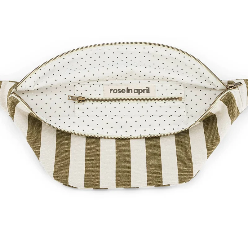 rose in april Damen Bauchtasche mit Streifen in Olive und Greige