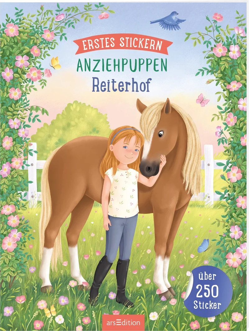 arsEdition Erstes Stickern Anziehpuppen Reiterhof