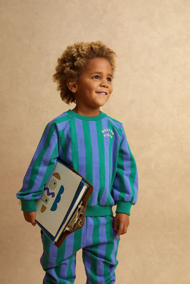 Sproet & Sprout gestreiftes Sweatshirt lila/grün