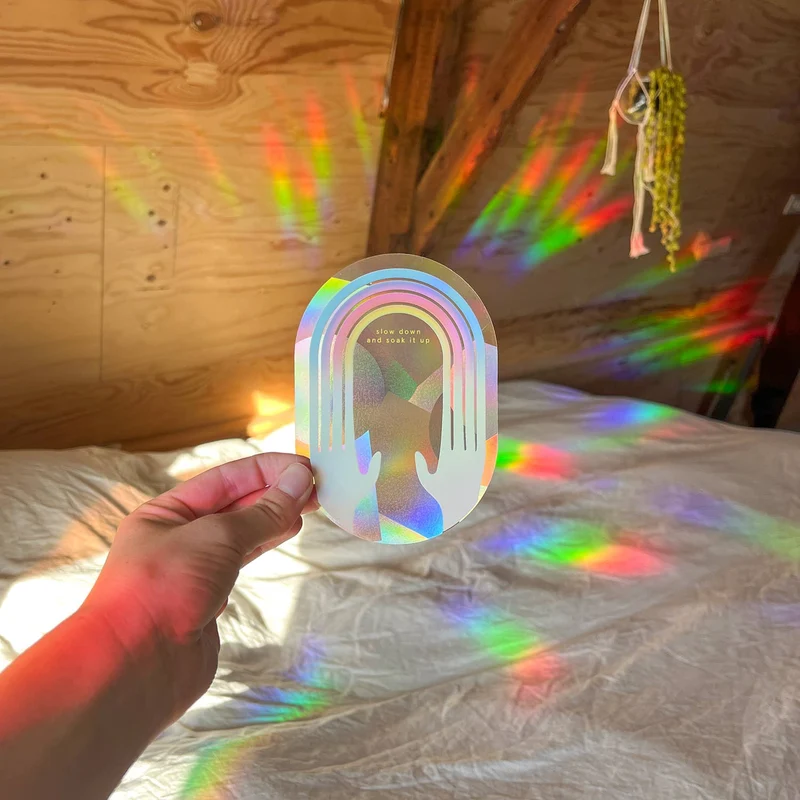 botanopia Regenbogen Aufkleber - Entschleunigen und genießen