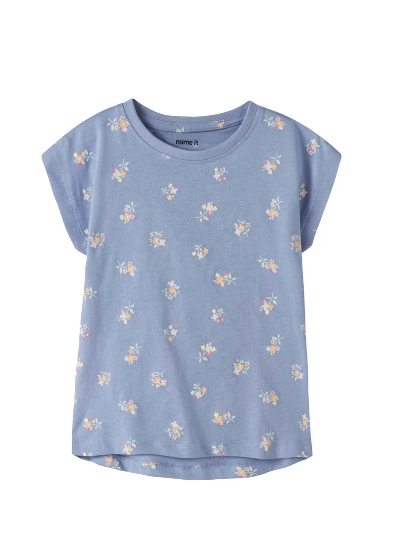 name it T-Shirt (nmfvigga) Blumen blau