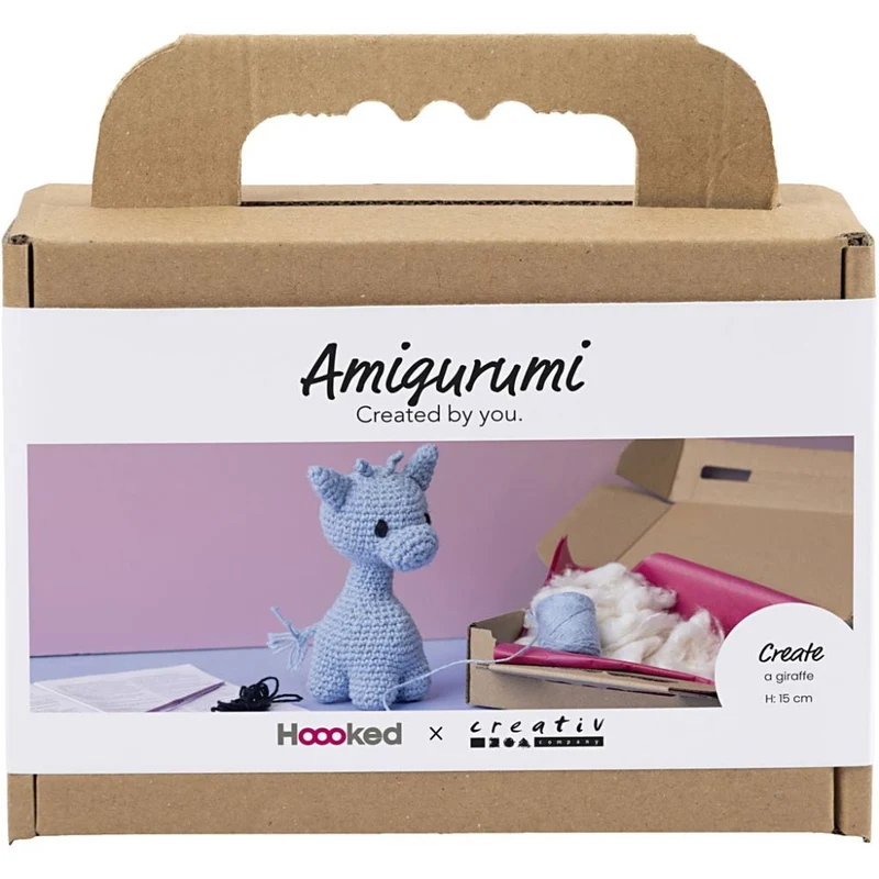 Kreativ Set Amigurumi – Süße Giraffe in Hellblau häkeln