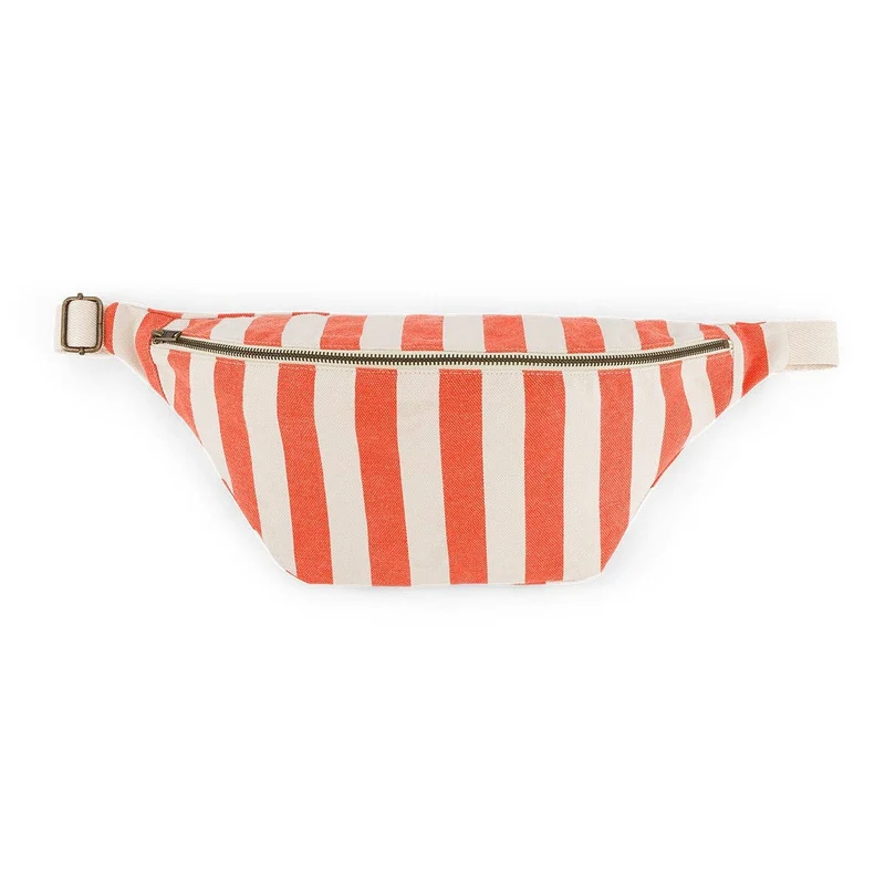 Hipbag Streifen greige / Tomate