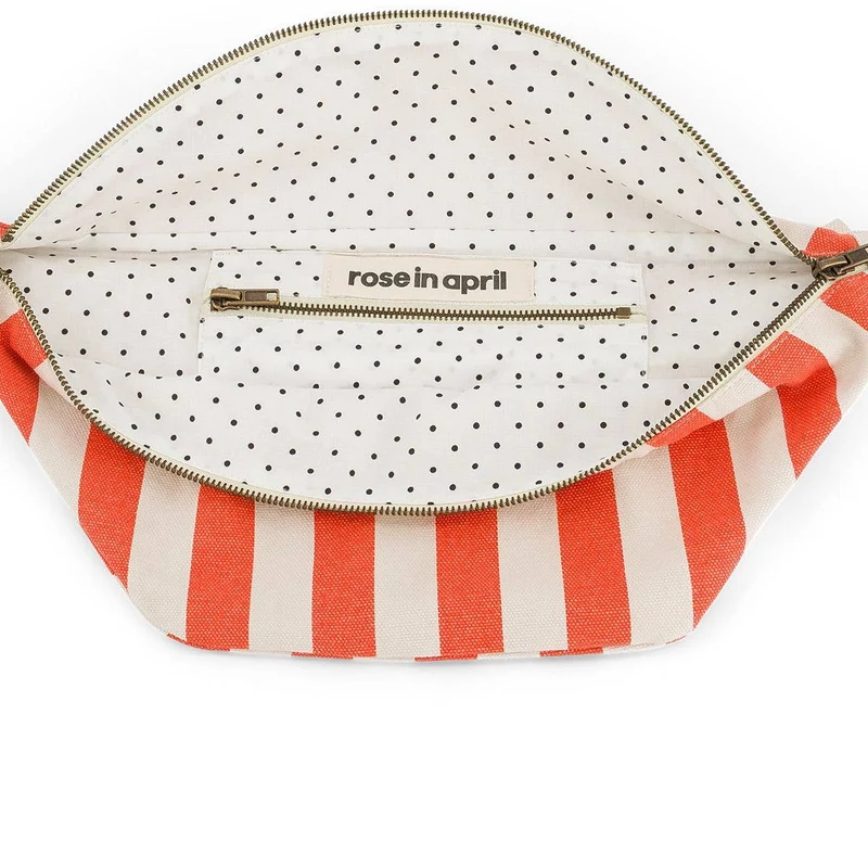 Hipbag Streifen greige / Tomate