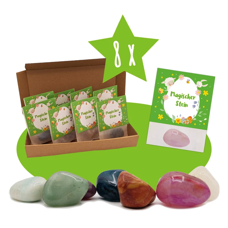 8er Set Glückssteine Ostern