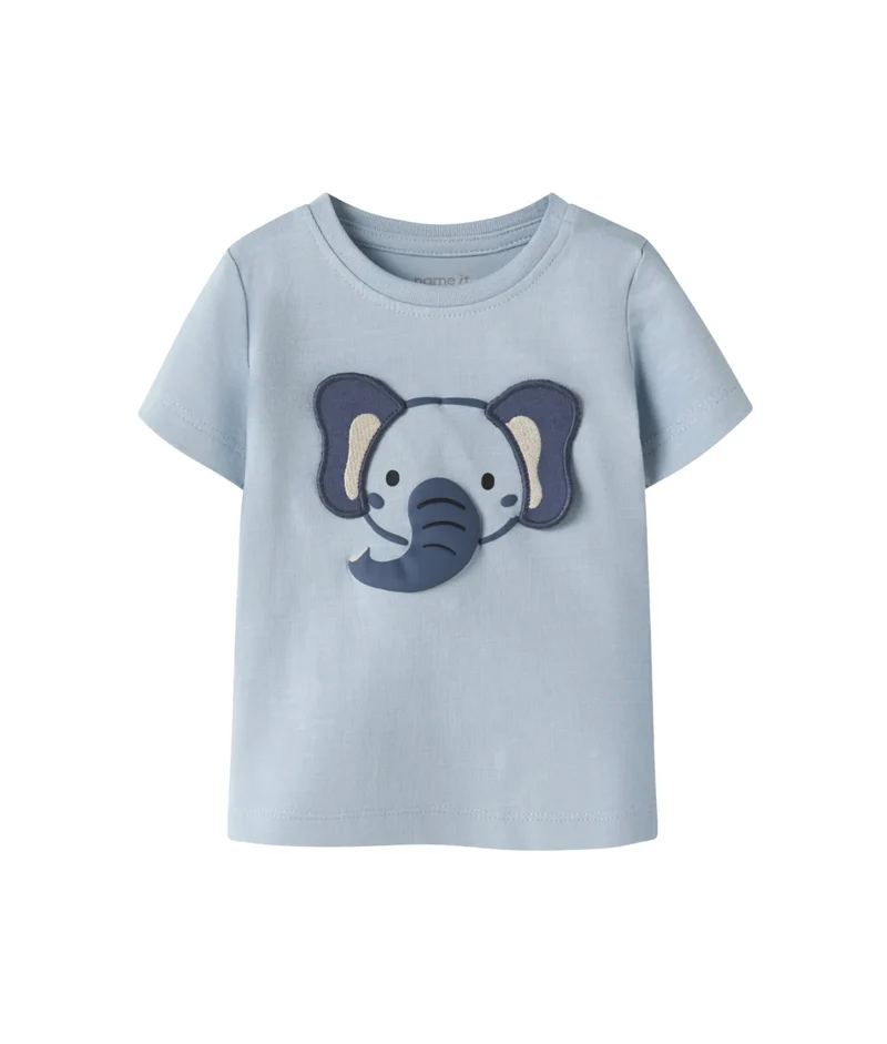 name it Baby T-Shirt Elefant (nbmhole) Blue Fog