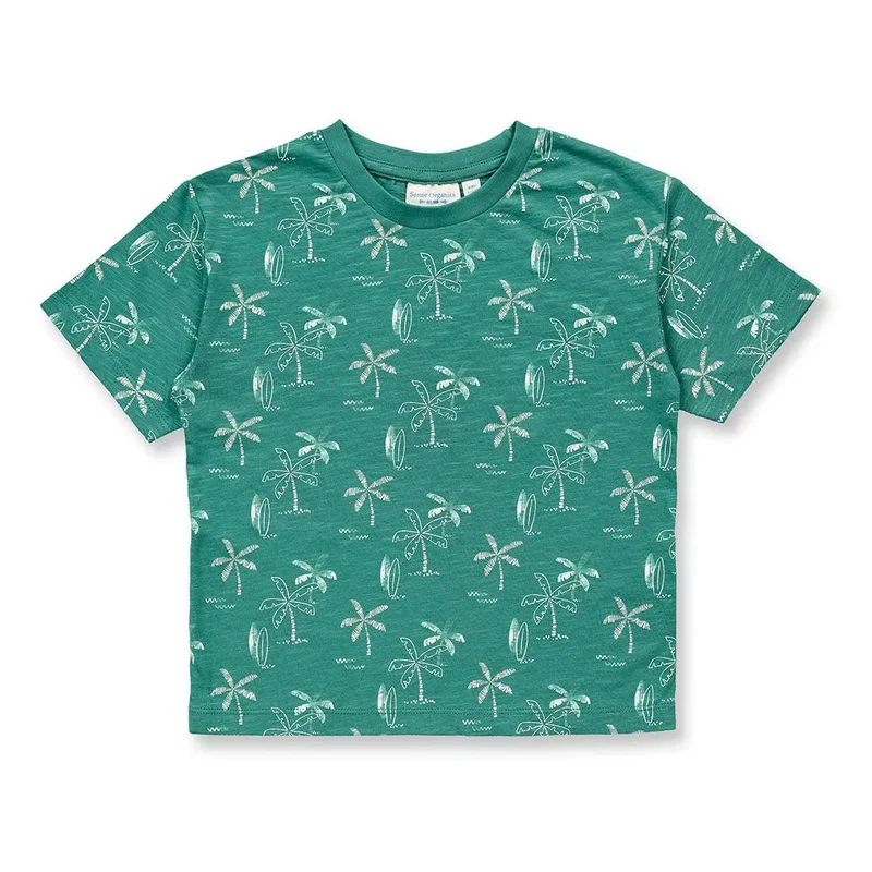 Sense Organics T-Shirt Anton Palms Emerald Green