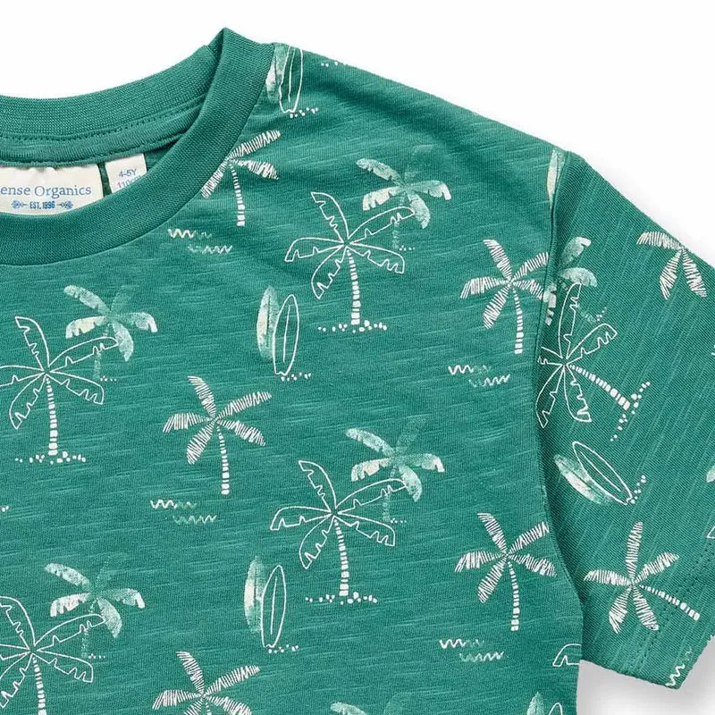 Sense Organics T-Shirt Anton Palms Emerald Green