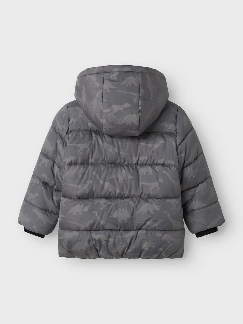 name it wattierte Jacke mit Dinoprint grau (nmmmosan)
