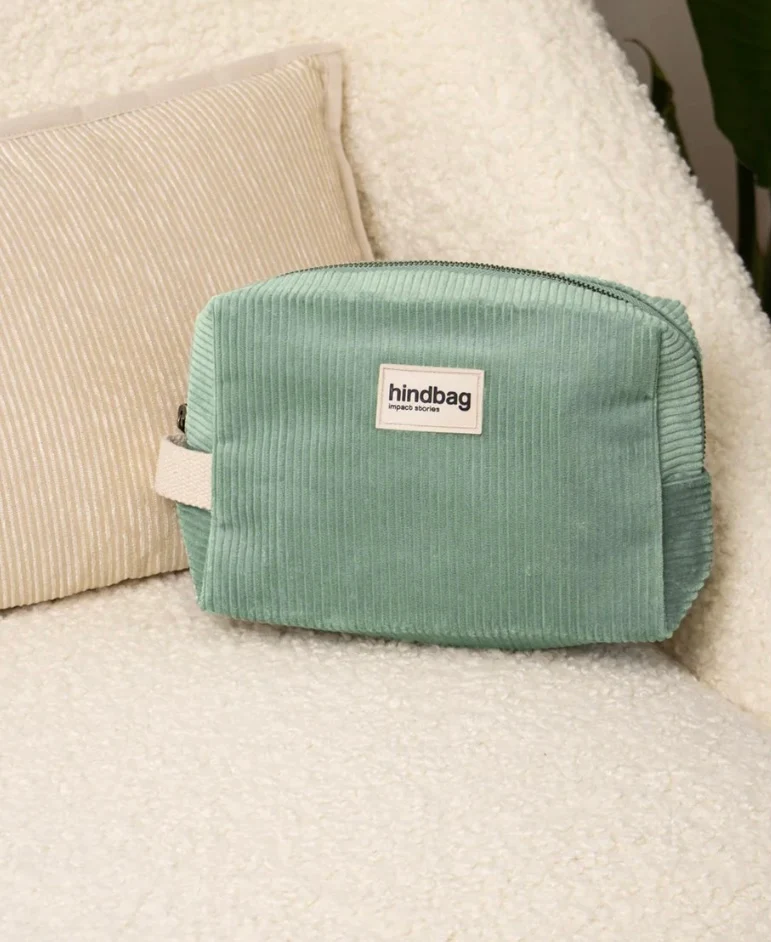 hindbag Kulturbeutel Leon Velours mint
