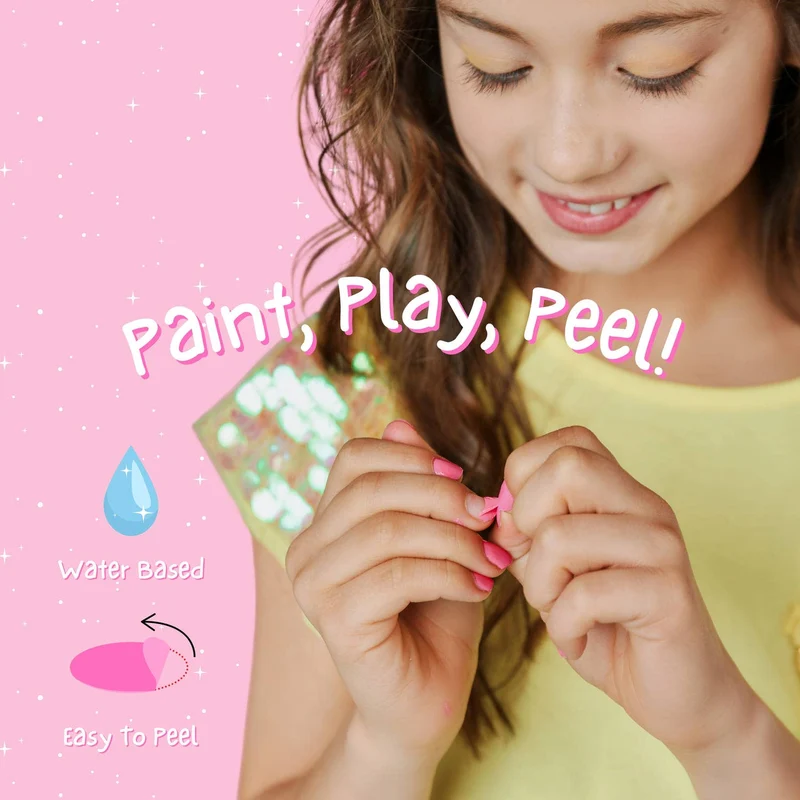 Miss Nella wasserbasierter, geruchsfreier Peel-off Nagellack für Kinder in Blueberry Smoothie
