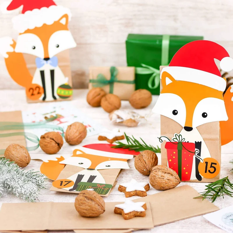 DIY Füchse Adventskalender Papierdrachen