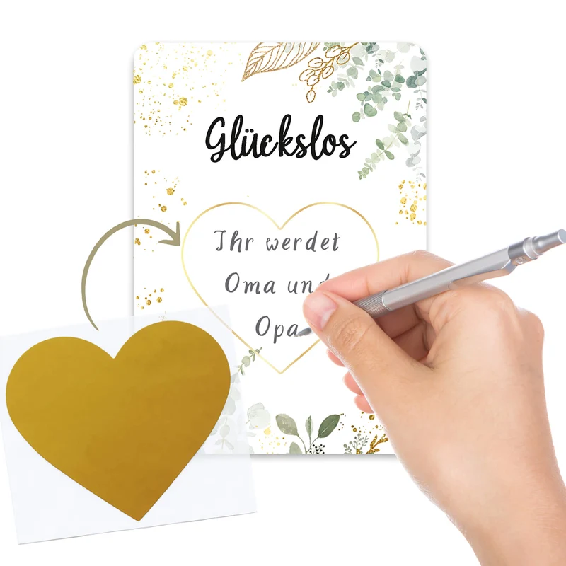 Rubbelkarten "Glückslos" - Euka (5er Set mit Umschlägen)