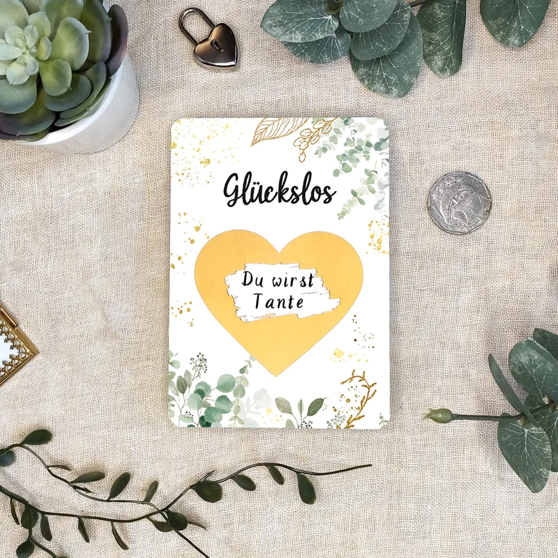 Rubbelkarten "Glückslos" - Euka (5er Set mit Umschlägen)