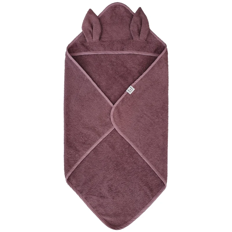 Bio-Babytuch mit Kapuze Rabbit Grape