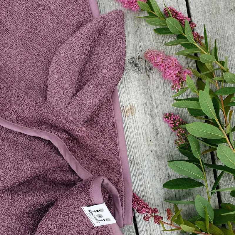 Bio-Babytuch mit Kapuze Rabbit Grape