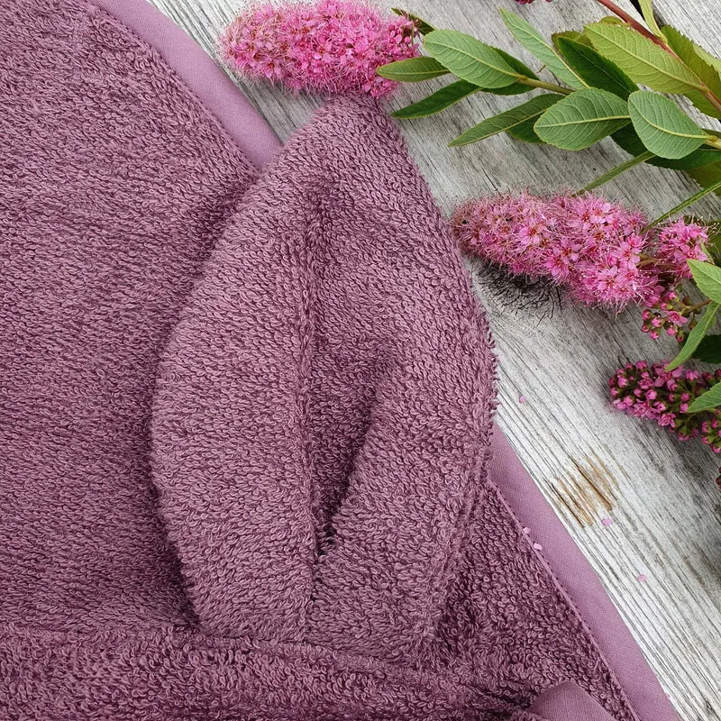 Bio-Babytuch mit Kapuze Rabbit Grape
