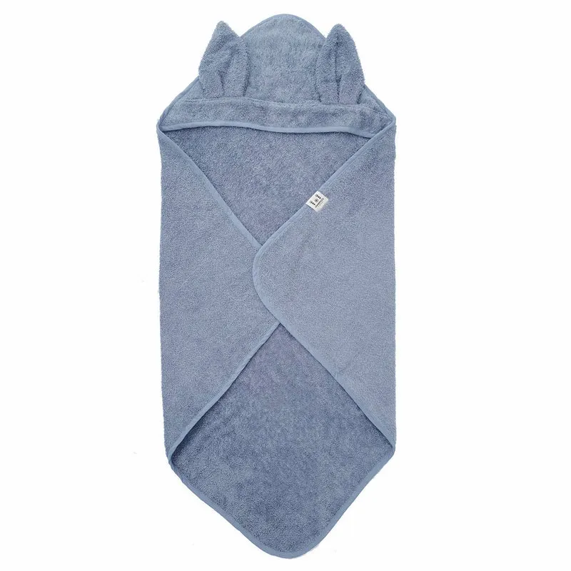 Bio-Babytuch mit Kapuze Rabbit Dusty Blue