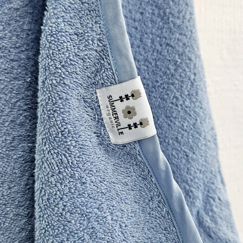 Bio-Babytuch mit Kapuze Rabbit Dusty Blue