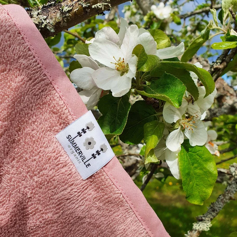Bio-Babytuch mit Kapuze Rabbit Pale Mauve