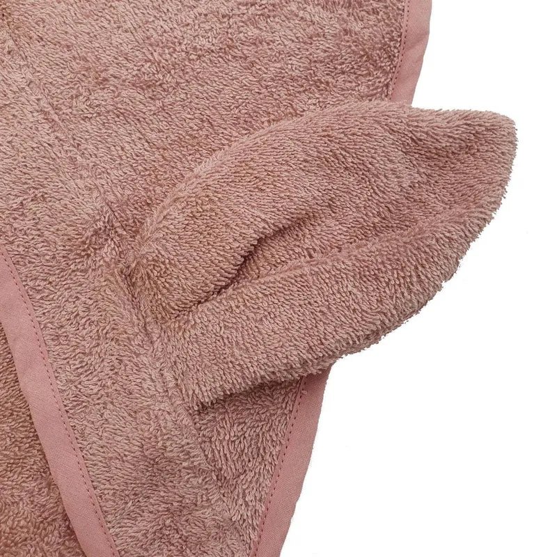 Bio-Babytuch mit Kapuze Rabbit Pale Mauve