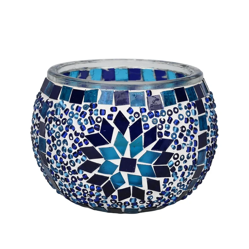 Lavendel-Eukalyptus Sojawachs-Duftkerze im Mosaikglas, Größe: 10 x 8 cm