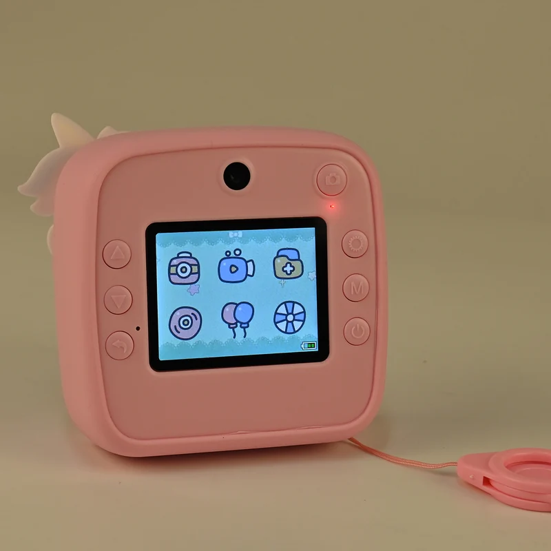 Kinder-Digitalkamera mit Sofortdruck-Funktion und Doppellinse, Größe 10x4,5x10 cm, Rosa
