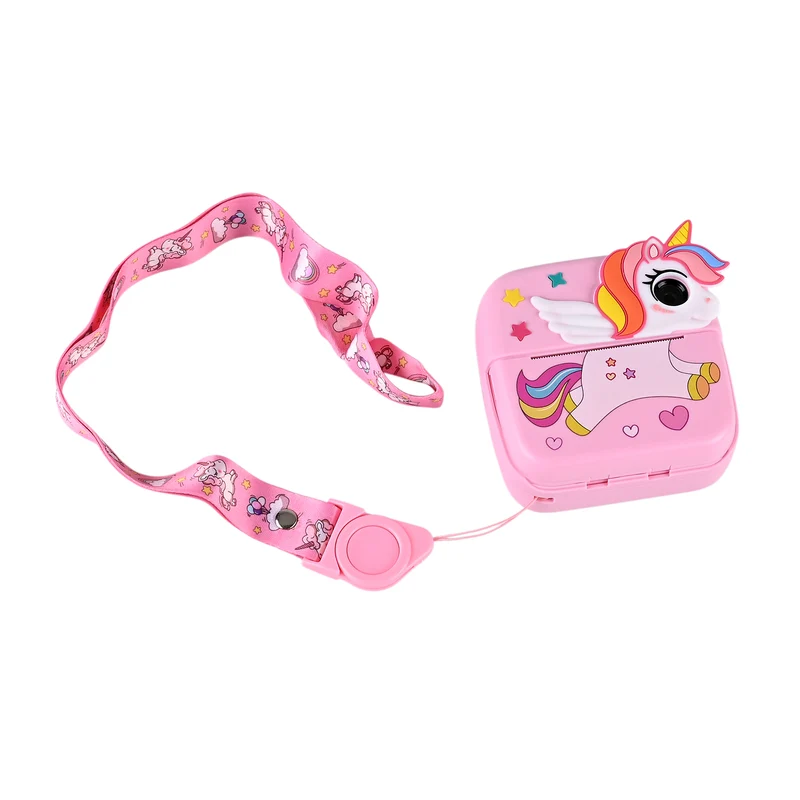 Kinder-Digitalkamera mit Sofortdruck-Funktion und Doppellinse, Größe 10x4,5x10 cm, Rosa