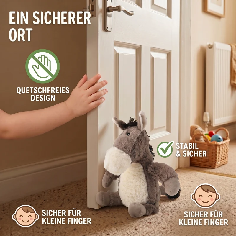 LIVMORE Pferd Türstopper, Polyester mit Sandfüllung, 1 kg, 25 x 18 x 17 cm, Braun
