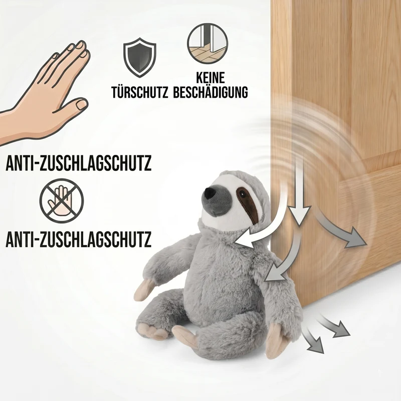 LIVMORE Koala Türstopper, Polyester mit Sandfüllung, 1 kg, 20 x 16 x 20 cm, Grau